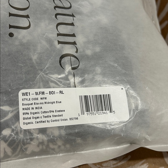 PACT Organic Cotton Fit and Flare Midi Dress in Navy White Floral Print NEW - L - Picture 12 of 14